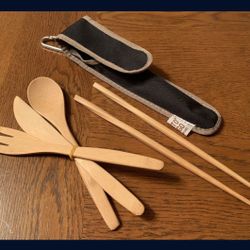 To Go Camping Backpack Individual Cutlery Set- New