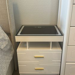 LED nightstand with USB ports