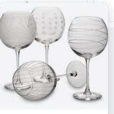 Etched Mikasa Cheers Red Wine Glasses - Set Of 4