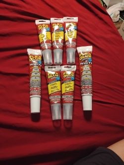 5) 4oz Tubes Flexglue Clear Automotive   2)6oz Tubes Flexglue White 