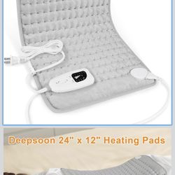 Deepsoon Heating Pad,Electric Heating Pads for Back,Neck,Abdomen,Moist Heating Pad for Shoulder,Knee,Arms,Legs,Dry/Moist Heat & Auto Shut Off,Christma