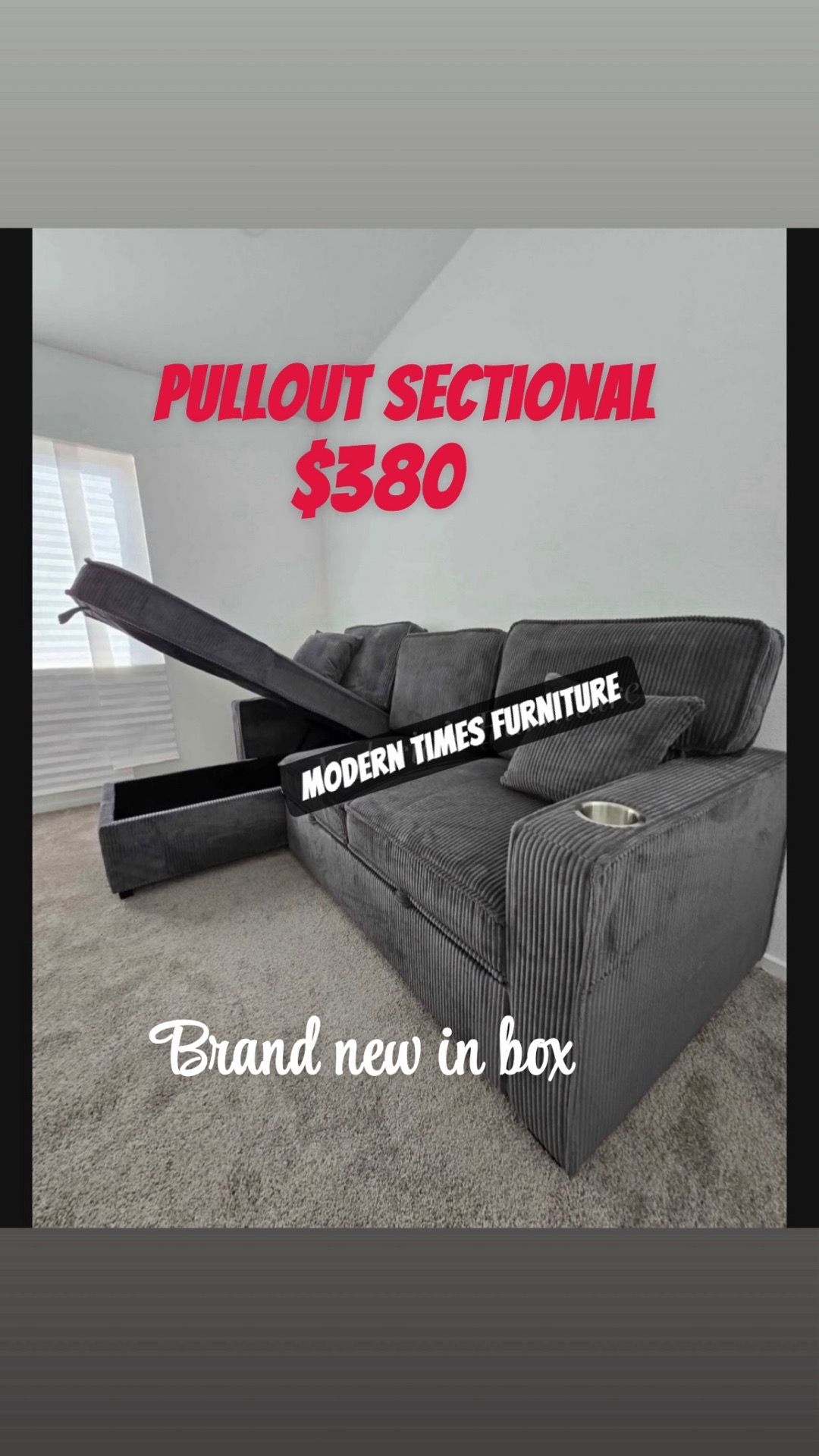 Pullout sofa sectional