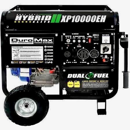 DuroMax 10,000 WATT Dual Fuel Hybrid Propane/Gasoline Powered Generator, Black XP10000EH