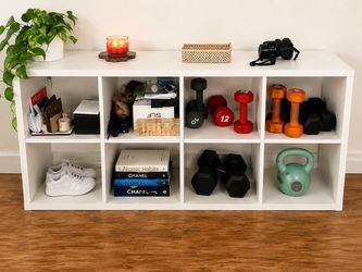 White 8-Cube Storage Shelf Unit