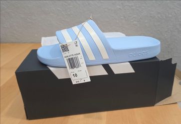 adidas  men's adilette comfort slides blue size 10
