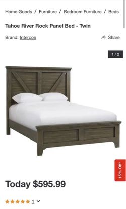 Kids Twin Bed (Tahoe River Rock Panel Bed)