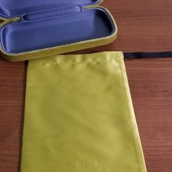 *Gucci* Velvet Lime Green Hardshell Eyeglass/Sunglass Case w/drawstring Dust Bag