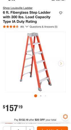 Louisville Ladder 6 ft Fiberglass Step Ladder
