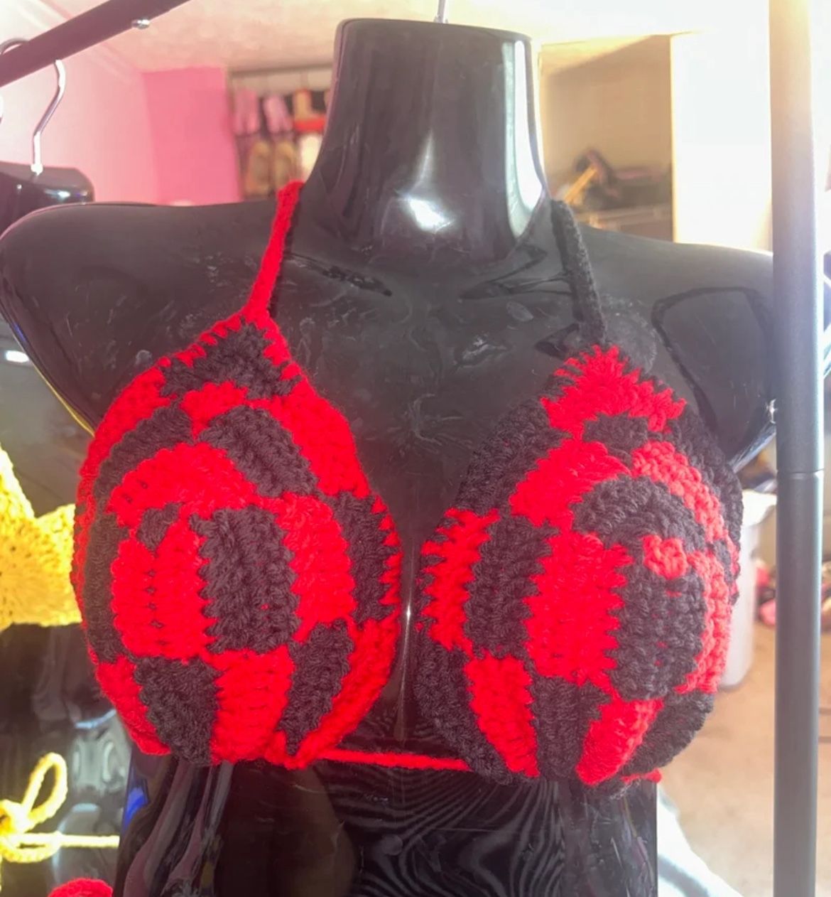 CROCHET checkered bikini set
