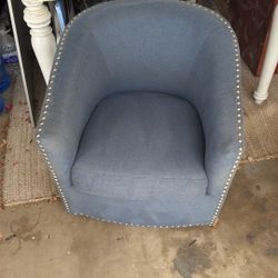 Blue Swivel Captains Chair