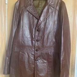 Brown Leather Jacket Size:Large 