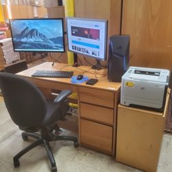 OFFICE/STUDENT DESK WITH 3 DRAWERS AND KEYBOARD DRAWER (HOME50)