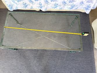Glass Top Coffee Table with Metal Base