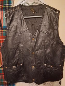Mens Genuine Leather Vest ..Size Medium 