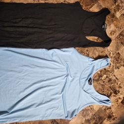 Womens Blue & Black Tank Tops Sz L
