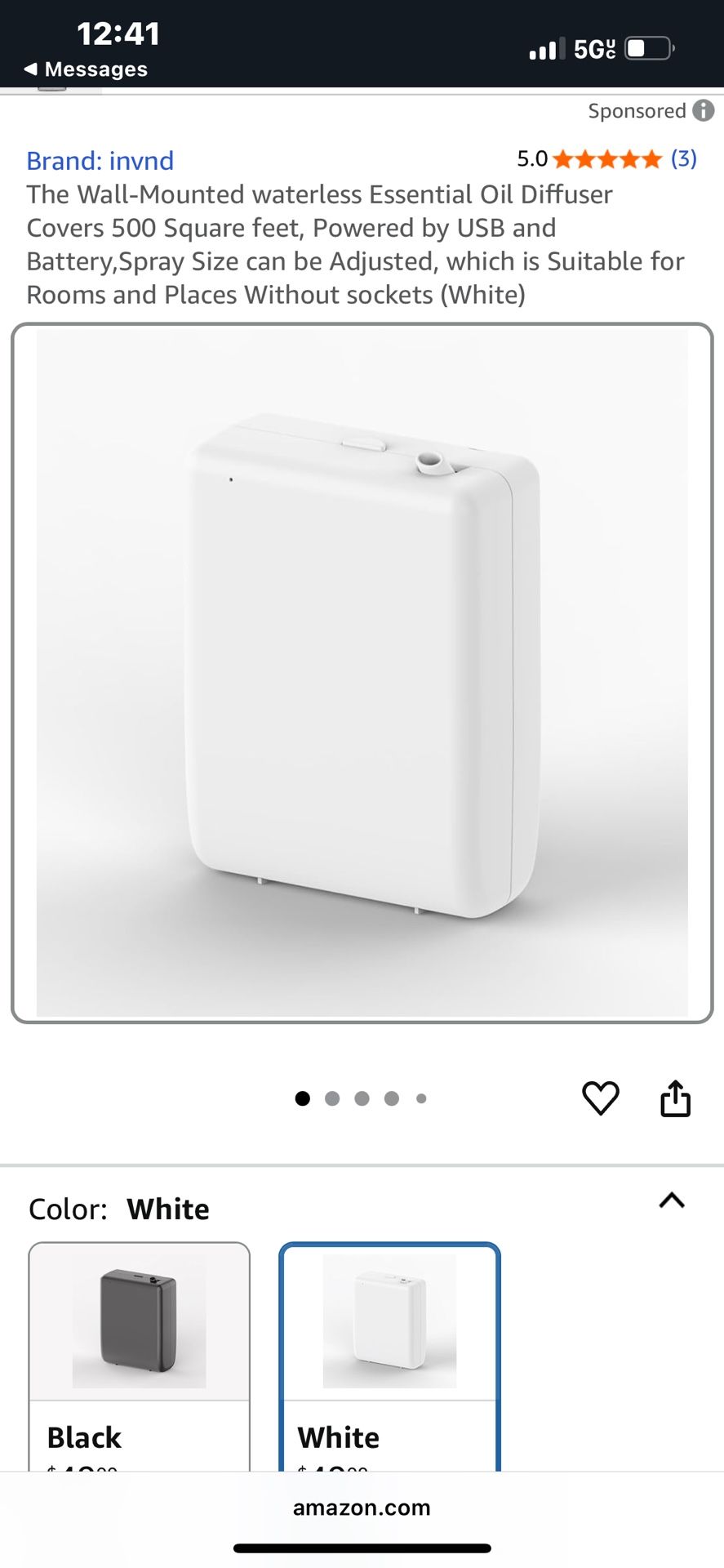 The Wall-Mounted waterless Essential Oil Diffuser Covers 500 Square feet, Powered by USB and Battery,Spray Size can be Adjusted, which is Suitable for