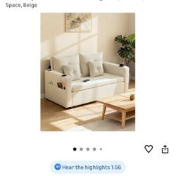 Like New Convertible Sofa Bed Loveseat Pull Out Beige Only 1 Months Old