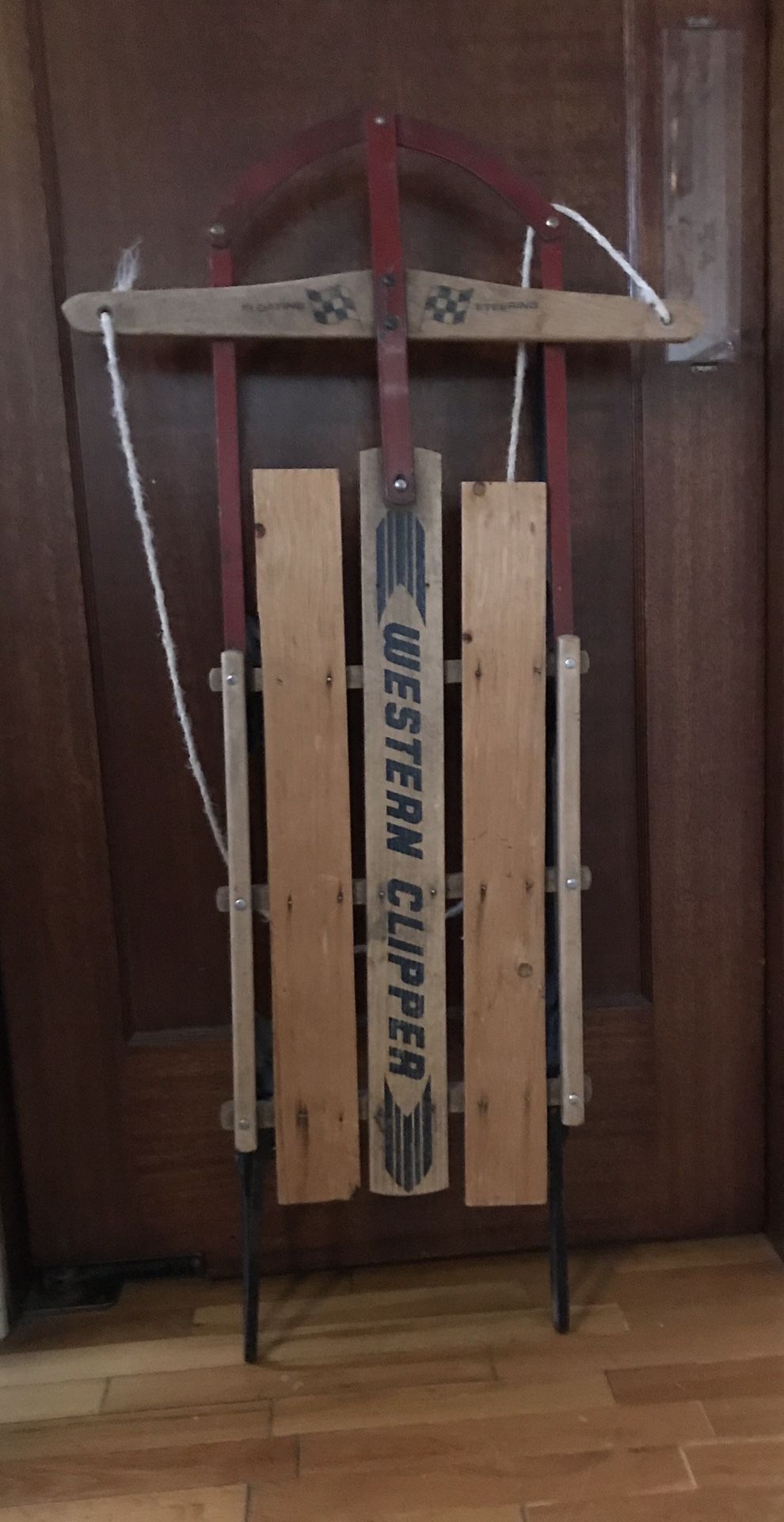 Vintage Western Clipper Wood and Metal Sled