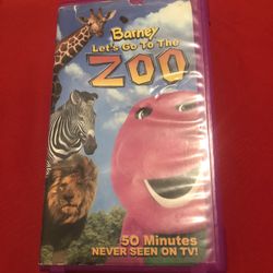 Barney Let's Go To The Zoo VHS 2001 Movie Tape Children's Purple Dinosaur Kid’s