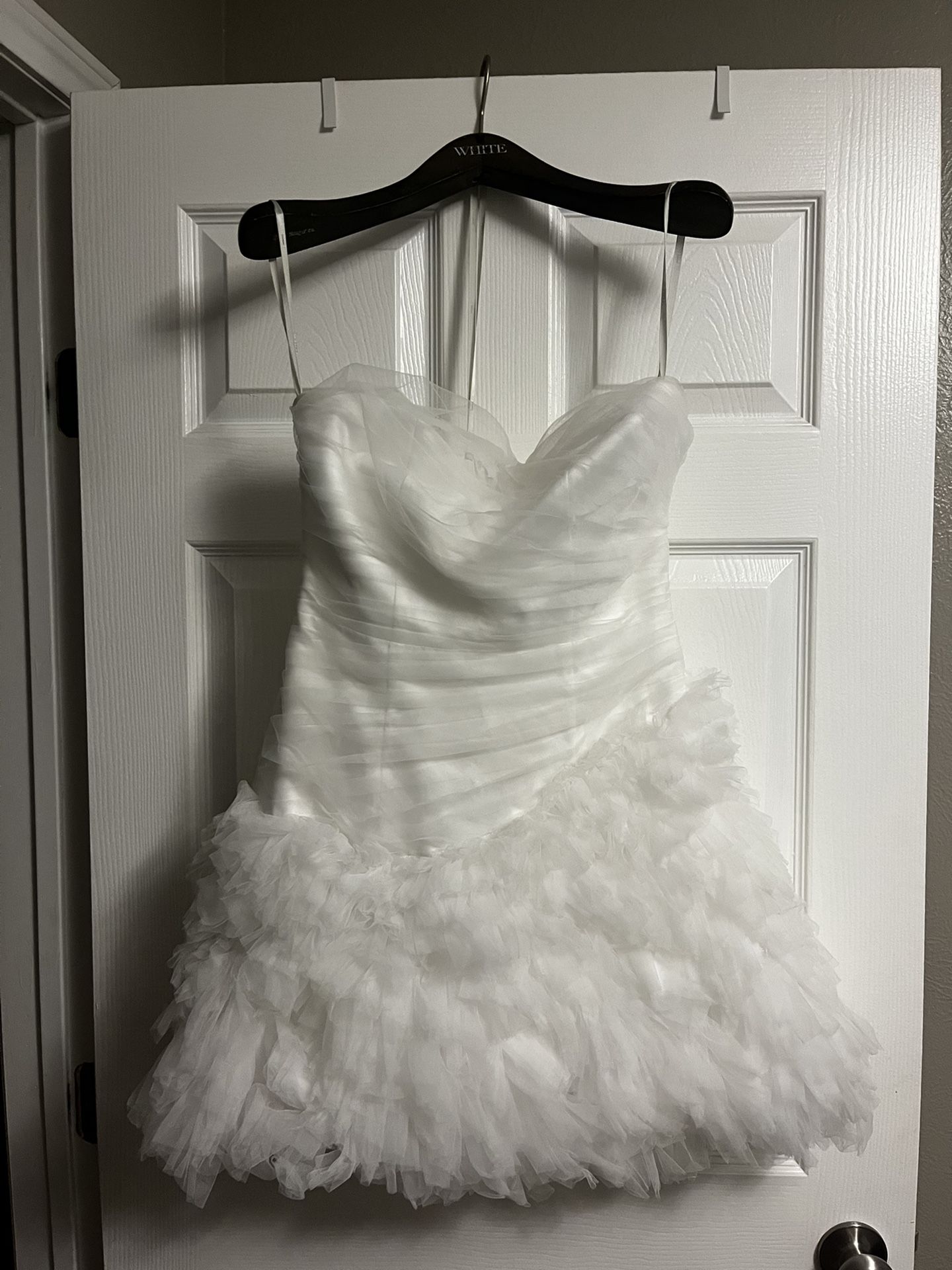 Vera Wang Drapped Tulle Mini Dress