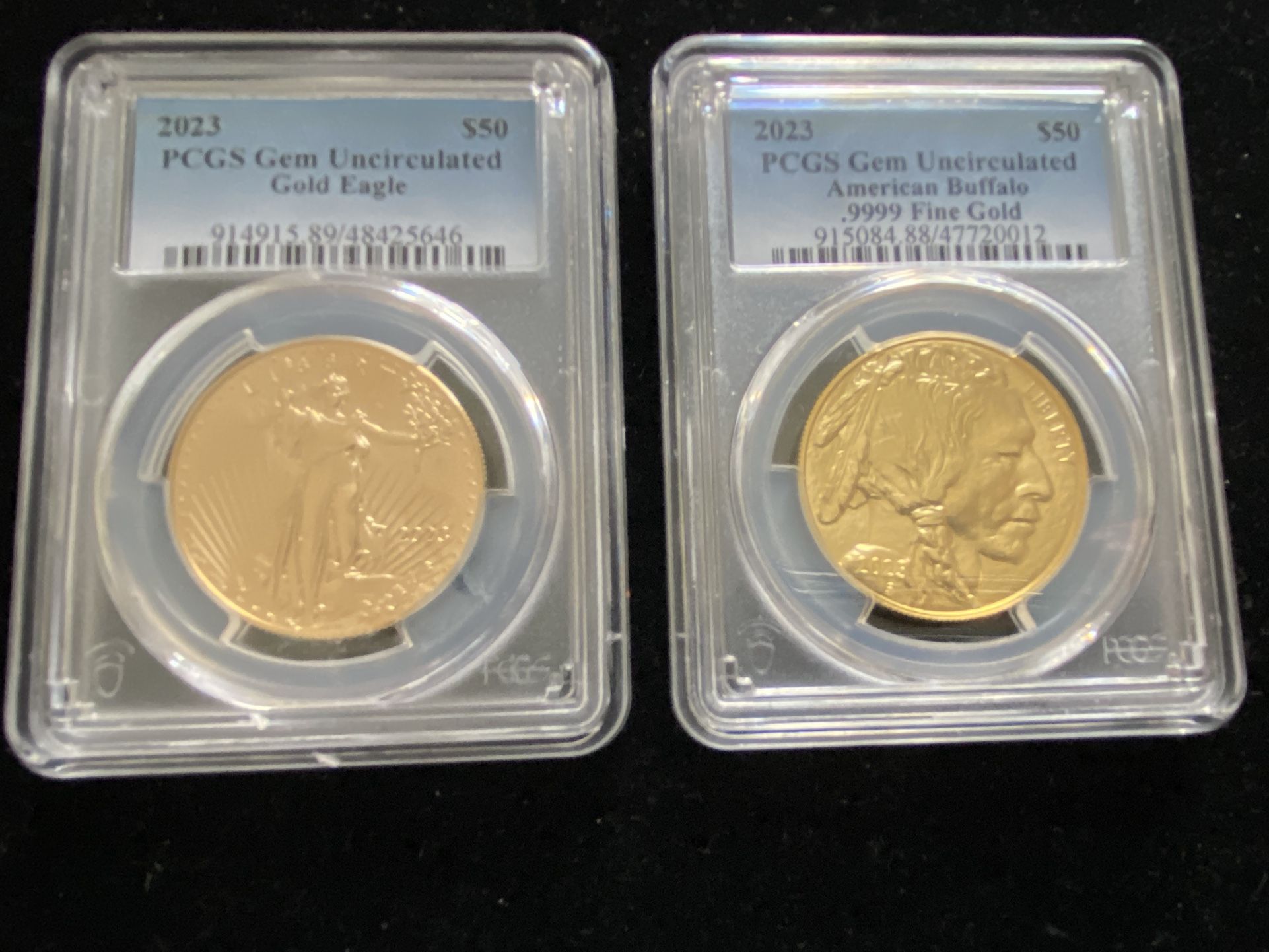 1oz Gold Buffalo and Eagle in PCGS Holders