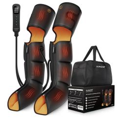 Heated Leg Massager, 3-in-1 Foot Calf & Thigh Massager with Heat and Compression Therapy, Leg Massage Boots for Swollen Legs, Edema, RLS Pain Relief