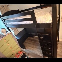 Loft Bed   Cama Alta Color Negro