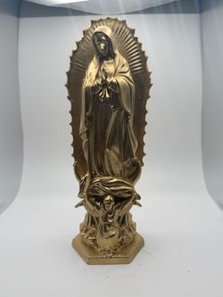 Our Lady of Guadalupe Gold tone Statue