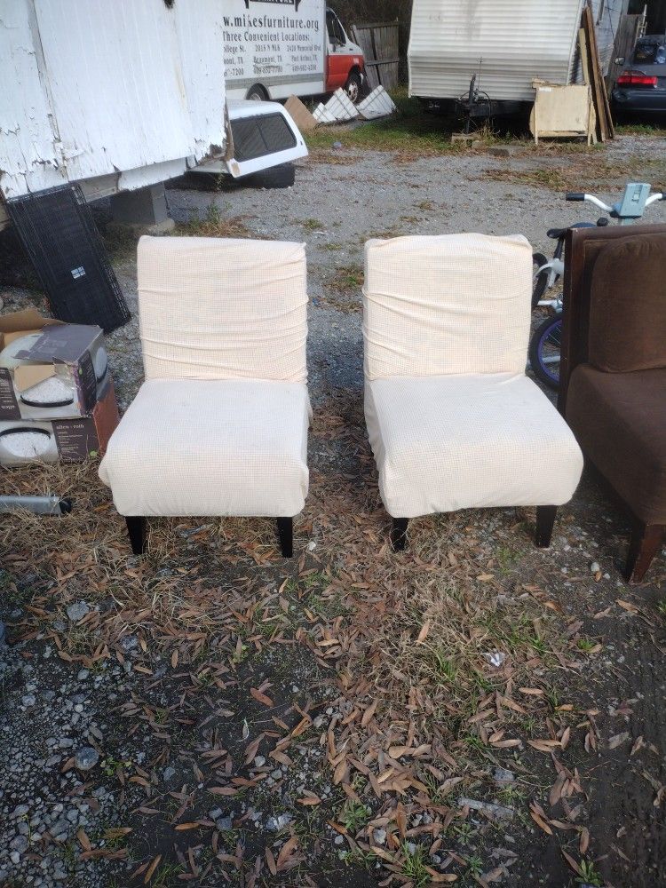 Two Chairs With Covers Washable