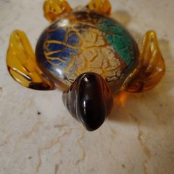 Glass Turtle Hand Blown Murano 6 Inch By 6 Inch