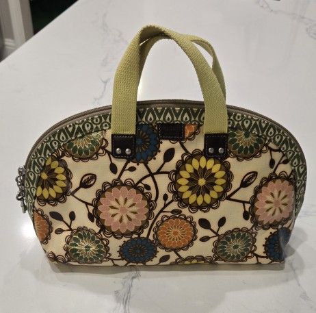 Purse-"Fossil Key Per" Dome Coated Floral Zipper Medium Hand Bag