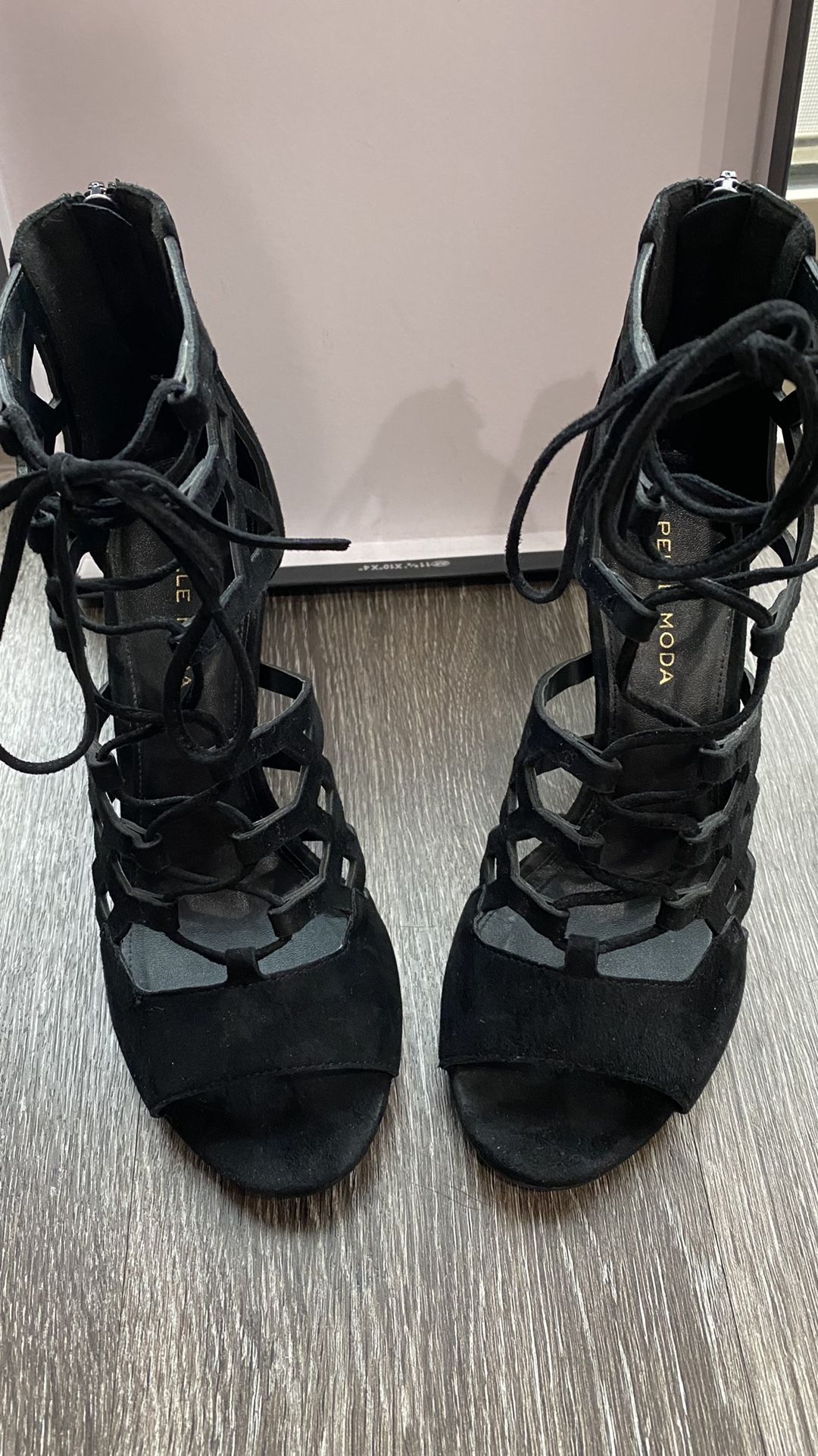 Black Open Toe Heels