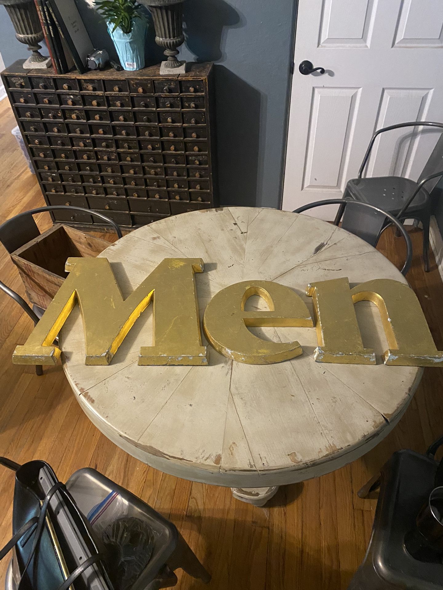 Men Metal Gold Letters