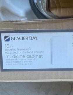 Glacier Bay 16in Frameless Medicine Cabinet