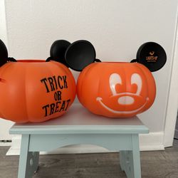 Halloween Disney Mickey Mouse Candy Buckets And Bowl