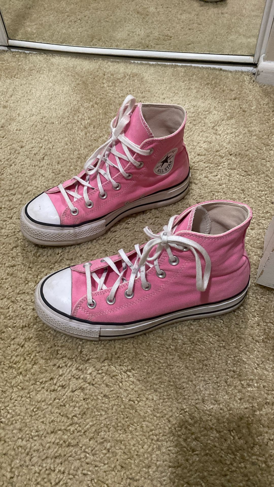 Pink Platform Converse Size 8
