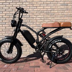 ⚡️BRAND NEW - 1000 Watt Electric Chopper Retro/34mph⚡️70’s Style Ebike Hydraulic Brakes (Full Suspension) 80 Mile Range (Black)