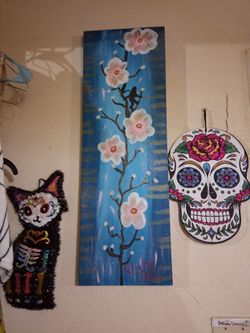 Cherry blossoms and sasquatch painting