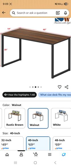 40" computer desk