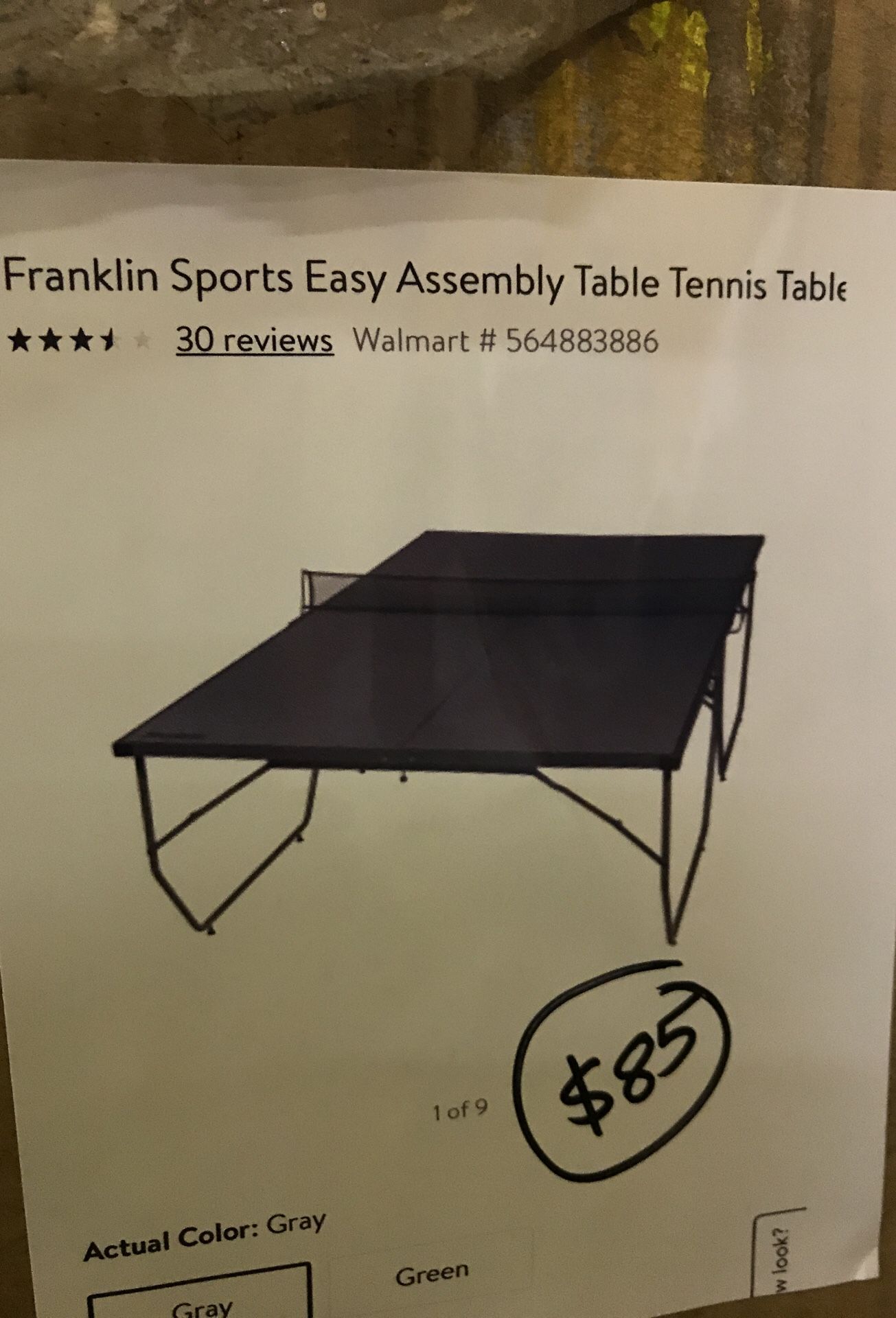 Franklin Sports Easy Assembly Table Tennis Table