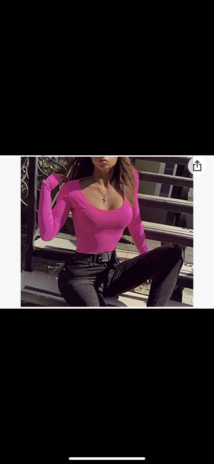 Hot Pink Leotard Top With Thumb Holes New Small 