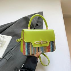 Trendy New Fashion Easy Design Popular Color-Blocking Stylish Casual Shoulder Crossbody Handbag Small Square Bag