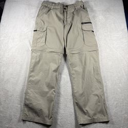 BC Clothing Convertible Cargo Pants Men's L X 32 Beige Zip Shorts Tactical #2275