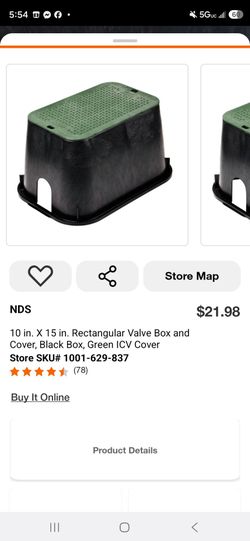 NDS 10x15 Rectangular Valve Box with Green Cover