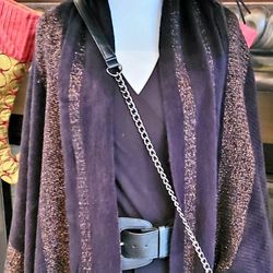 Black Shaw With Bronze Metallic Thread