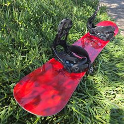 Ride society 157cm snowboard Burton bindings