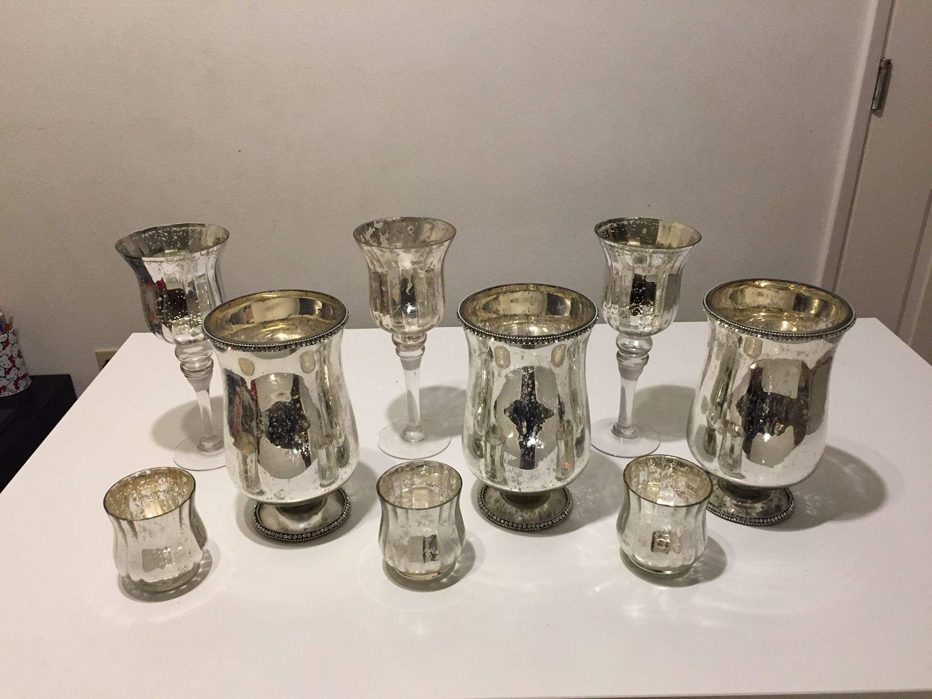 Ashland Mercury Glass Candle Holders