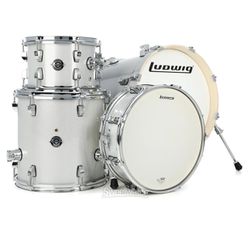 Ludwig Breakbeats 2022 By Questlove 4-piece Shell Pack with Snare Drum - Silver Sparkle
