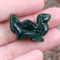 Moss Agate Crystal Dinosaur 