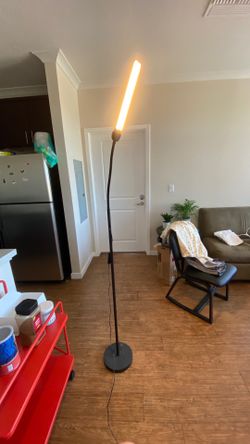 Mainstays LED Floor Lamp, 71 in Height, Adjustable Brightness & 4 Color Temperature Settings, Modern Black Finish, Energy Efficient Standing Lamp